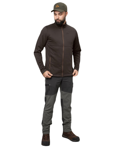 Dark Brown Coloured Seeland Elliot Fleece on white background 