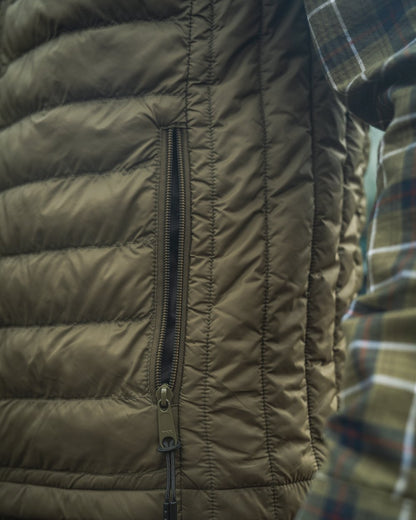 Light Pine Coloured Seeland Fahrenheit Waistcoat on outdoor background 