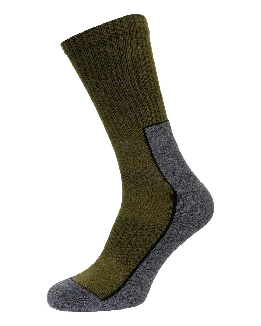 Pine Green Dark Grey Coloured Seeland Field Sock Triple Pack on White Background
