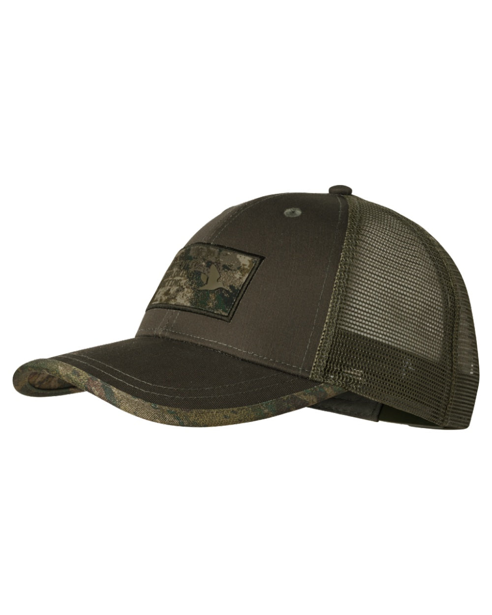 Pine Green Coloured Seeland Ganister Trucker Cap on white background 