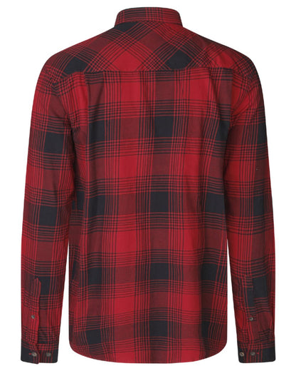 Red Check coloured Seeland Glen Flannel Shirt on white background 