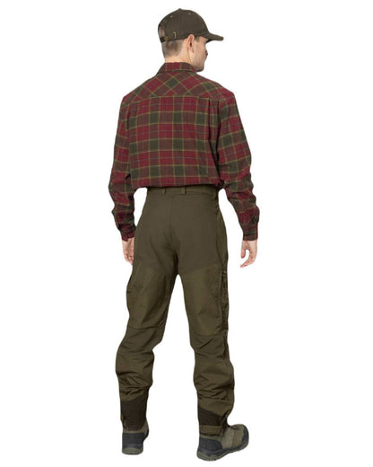 Red Forest Check Coloured Seeland Glen Flannel Shirt On A White Background 