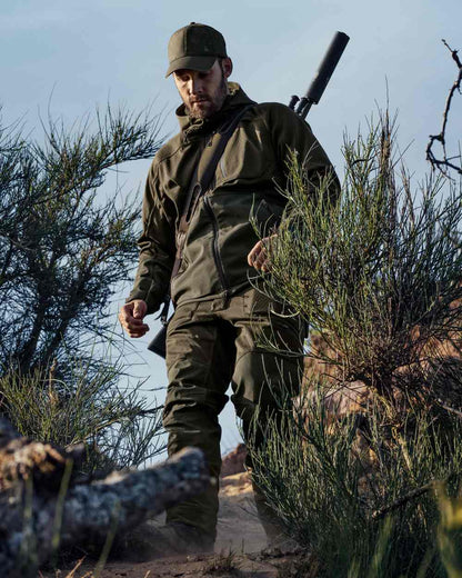 Pine Green Coloured Seeland Hawker Shell II Jacket on outdoor background 