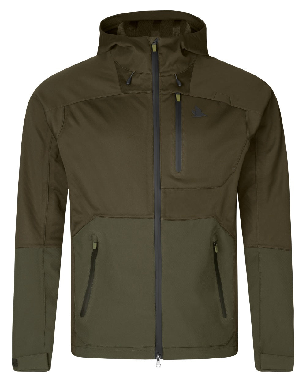 Pine Green Coloured Seeland Hawker Shell II Jacket on white background 