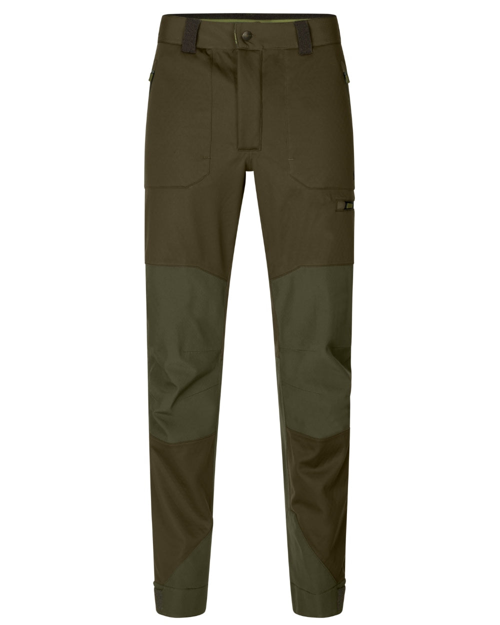 Pine Green Coloured Seeland Hawker Shell II Waterproof Trousers on white background 