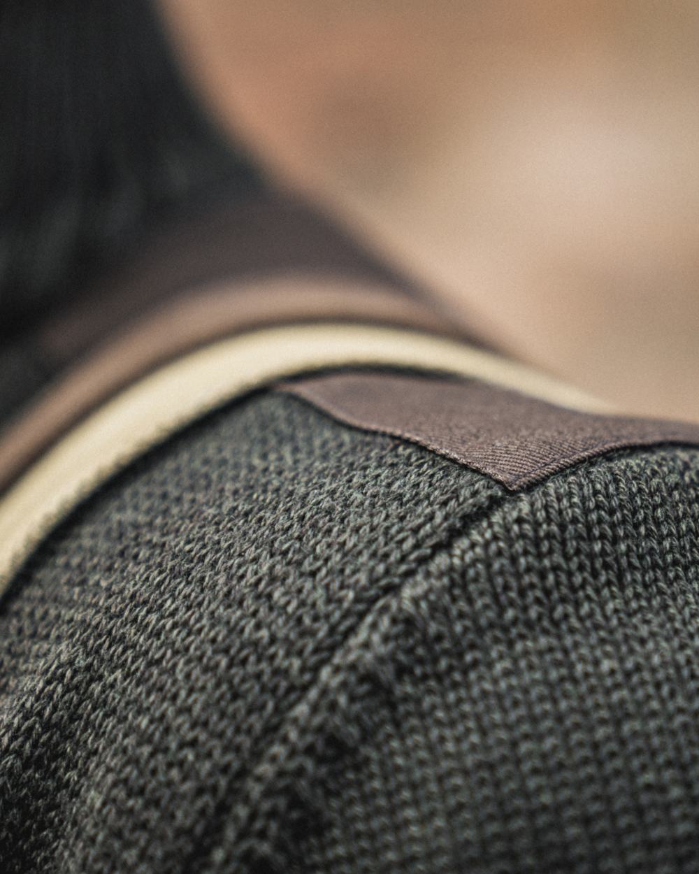 Dark Brown Coloured Seeland Haze Windbreaker Knit On A blurry Background 
