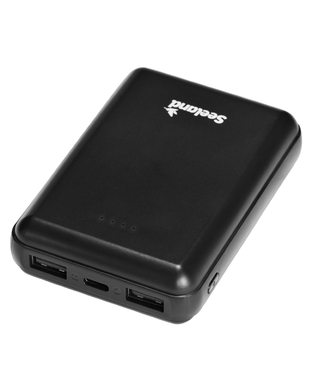 Black Coloured Seeland Heat Power Bank on White background 