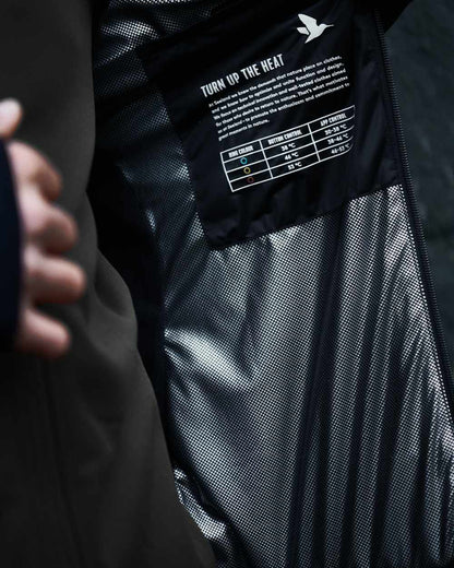 Black Coloured Seeland Heat Quilted Waistcoat on White background 