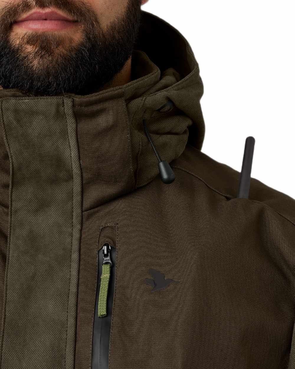 Grizzly Brown Coloured Seeland Helt II Waterproof Jacket on White background 