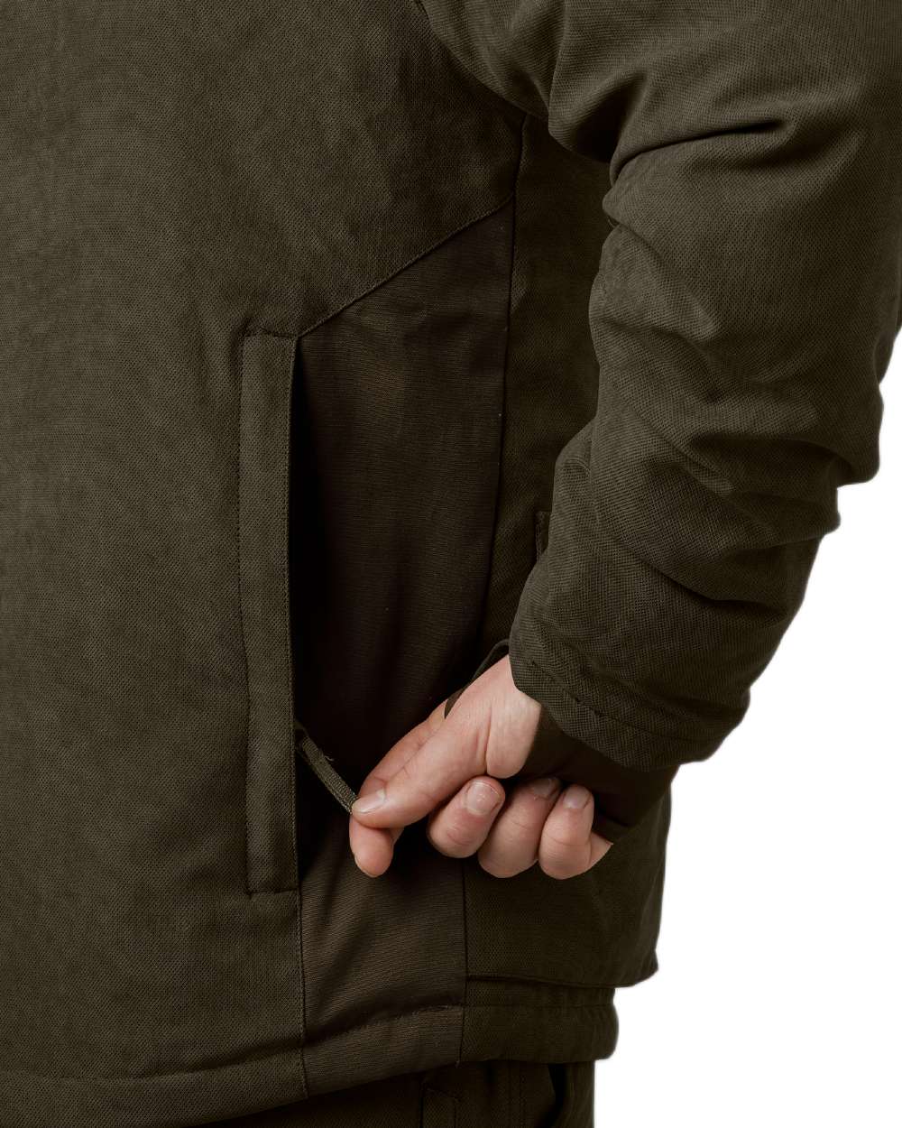 Grizzly Brown Coloured Seeland Helt II Waterproof Jacket on White background 