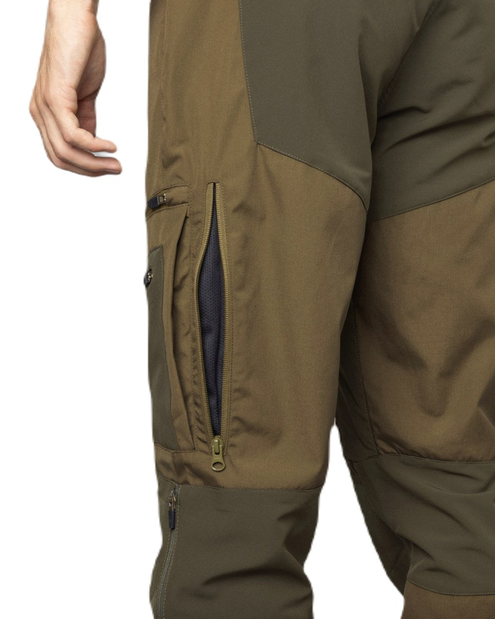 Military Olive Pine Green Coloured Seeland Hemlock Trousers on white background 