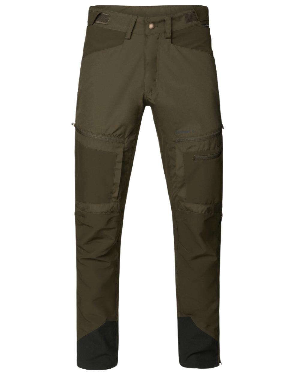 Pine Green Grizzly Brown Coloured Seeland Hemlock Trousers on white background 