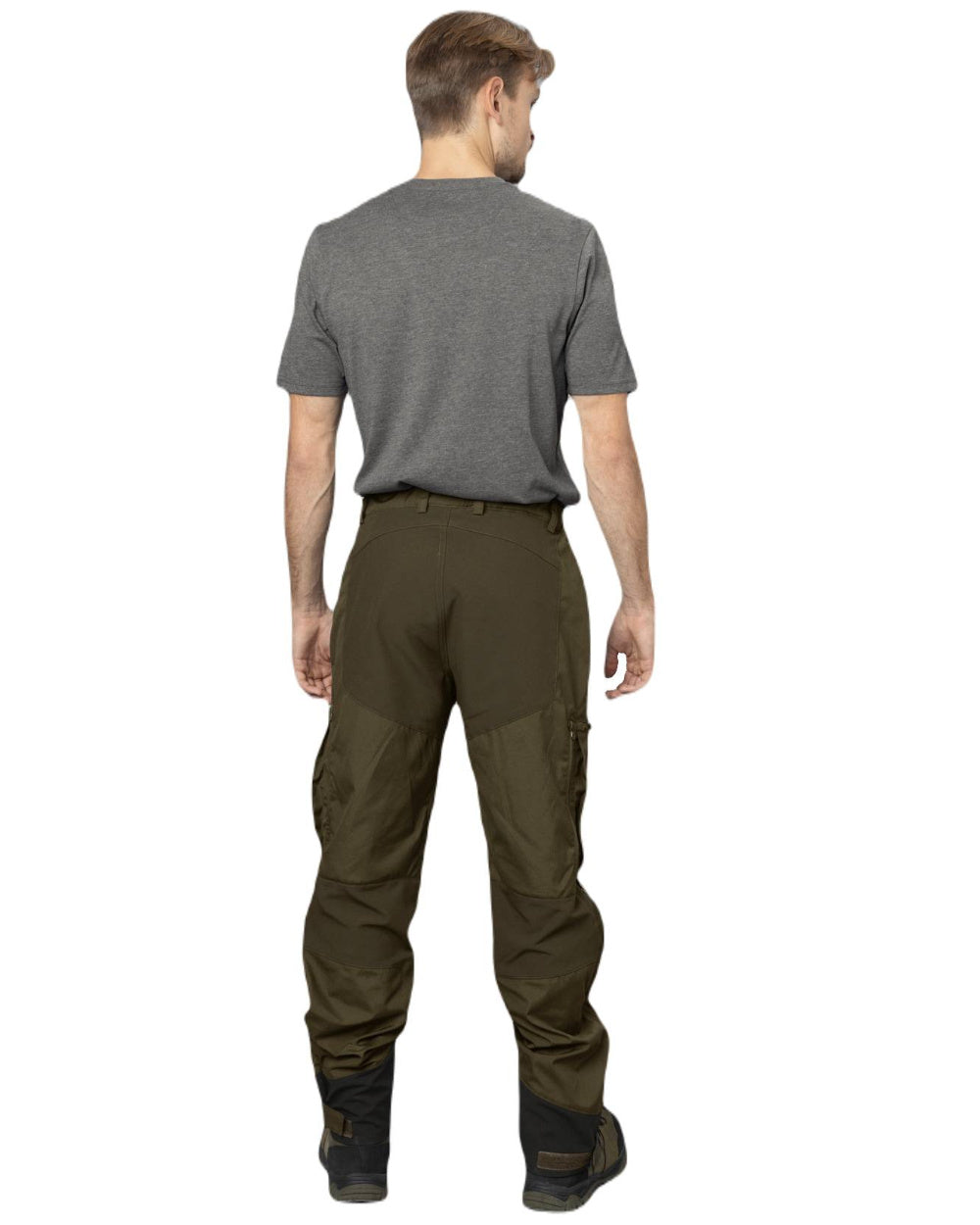 Pine Green Grizzly Brown Coloured Seeland Hemlock Trousers on white background 
