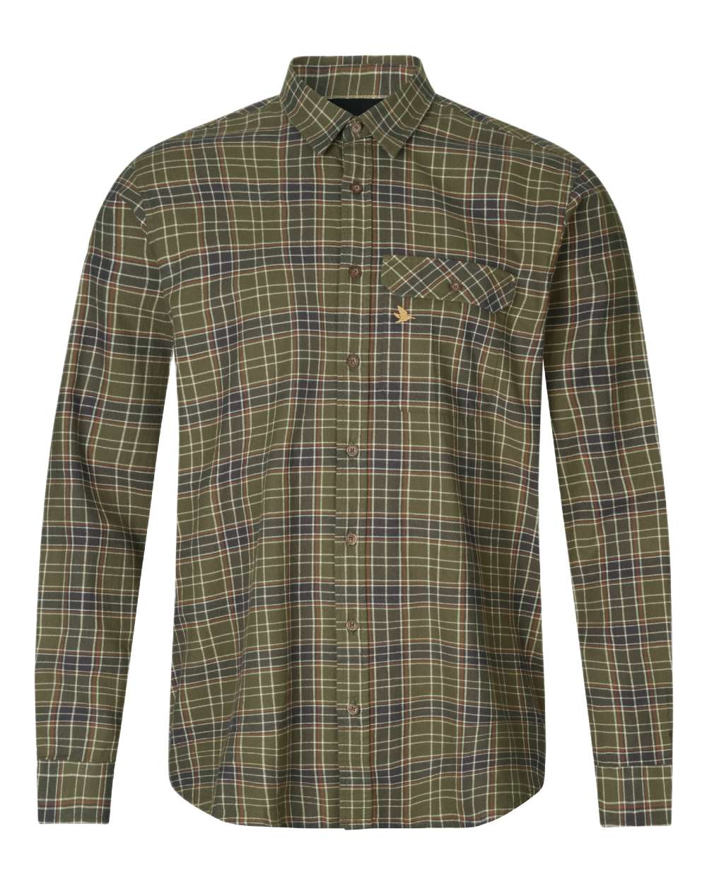 Burnt Olive Coloured Seeland Highseat Shirt on white background 