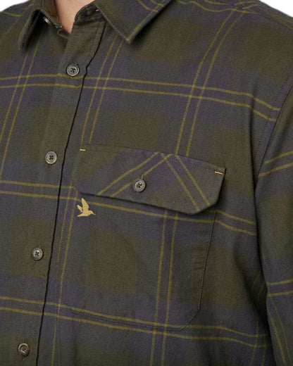 Dark Olive Coloured Seeland Highseat Shirt on white background 