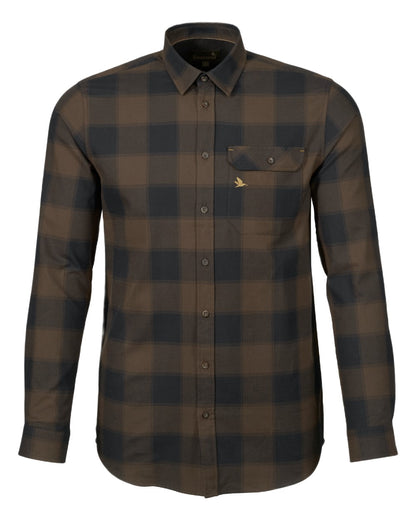 Hunter Brown Coloured Seeland Highseat Shirt on white background 