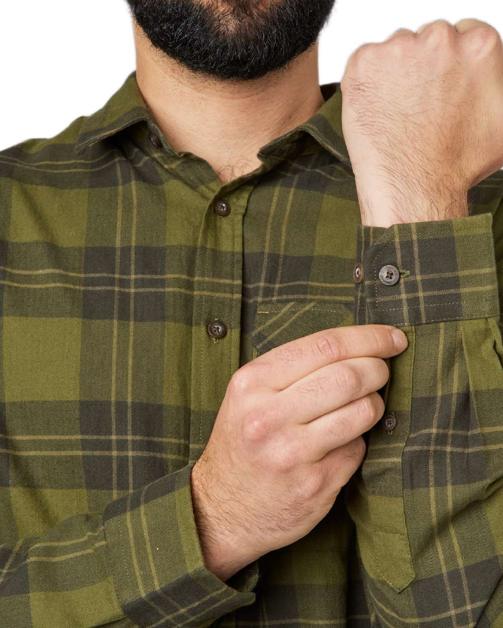 Light Olive Coloured Seeland Highseat Shirt on white background 