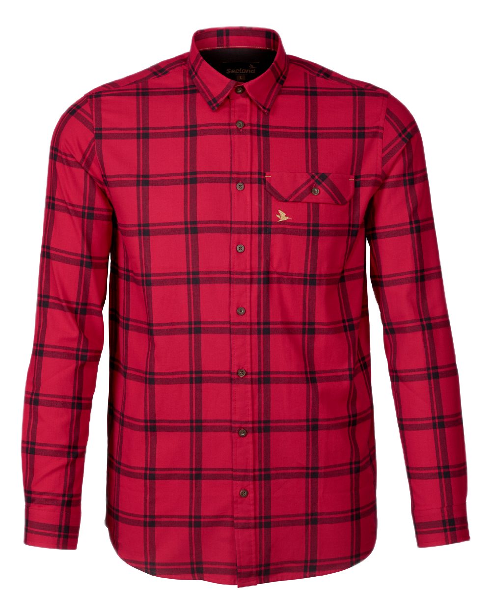 Pine Hunter Red Coloured Seeland Highseat Shirt on white background 