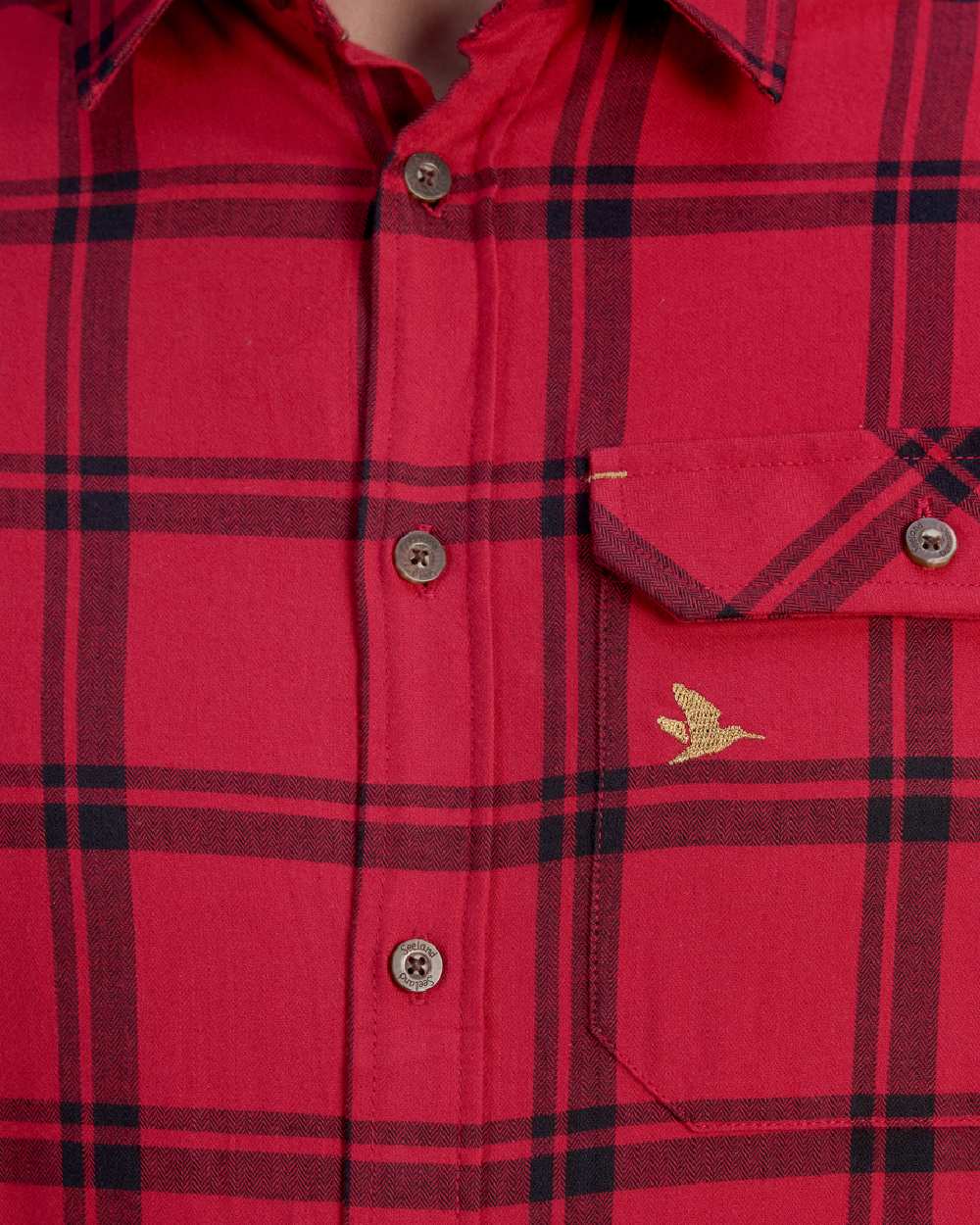 Pine Hunter Red Coloured Seeland Highseat Shirt on white background 