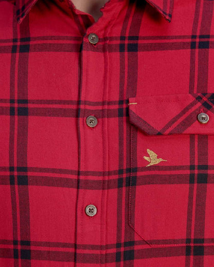 Pine Hunter Red Coloured Seeland Highseat Shirt on white background 