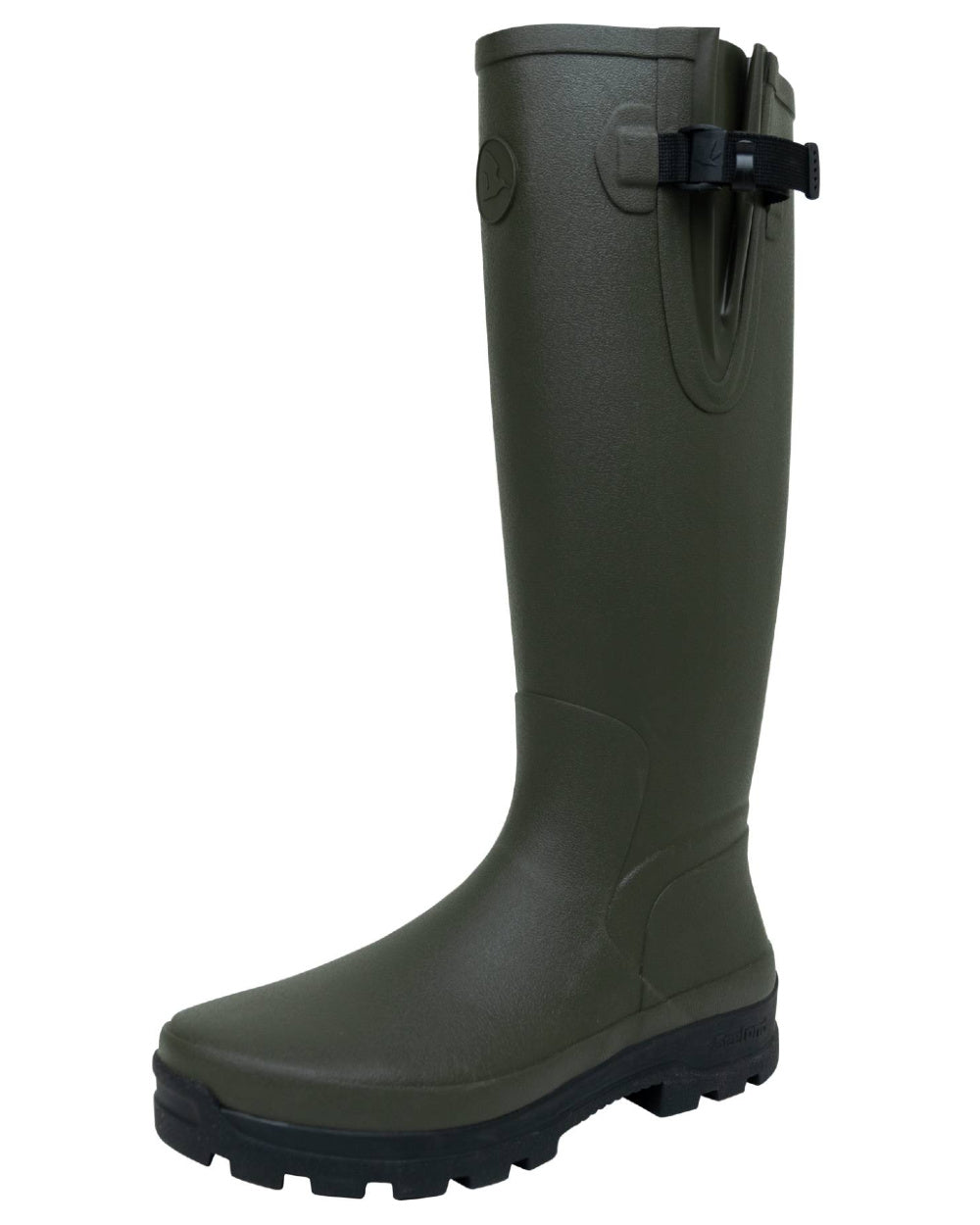 Pine Green Coloured Seeland Hillside Enforced Wellingtons on white background 