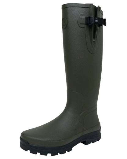 Pine Green Coloured Seeland Hillside Enforced Wellingtons on white background 