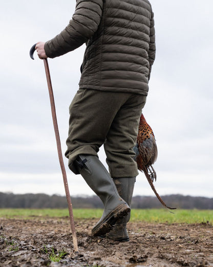 Pine Green Coloured Seeland Hillside Enforced Wellingtons on outdoor background 