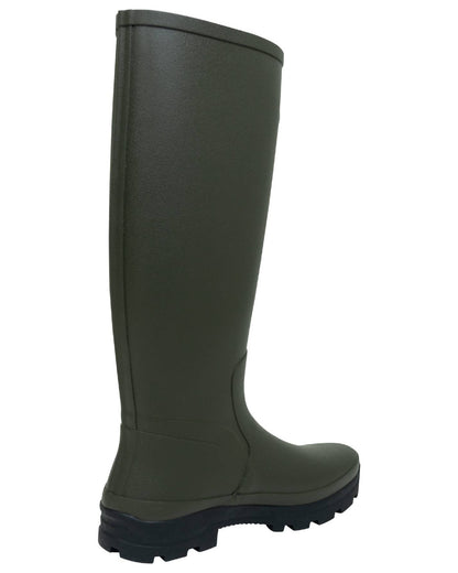 Pine Green Coloured Seeland Hillside Enforced Wellingtons on white background 