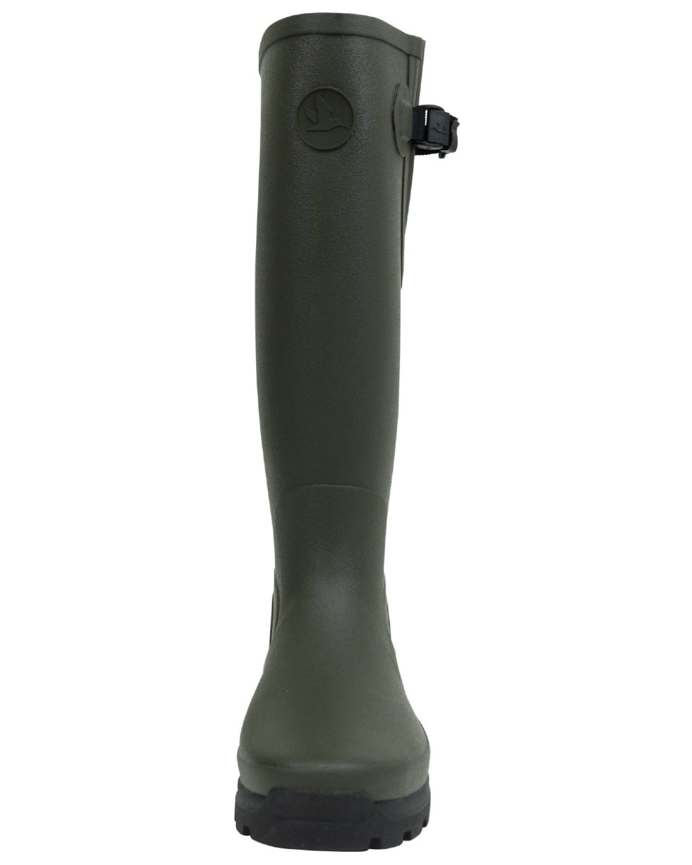 Pine Green Coloured Seeland Hillside Enforced Wellingtons on white background 