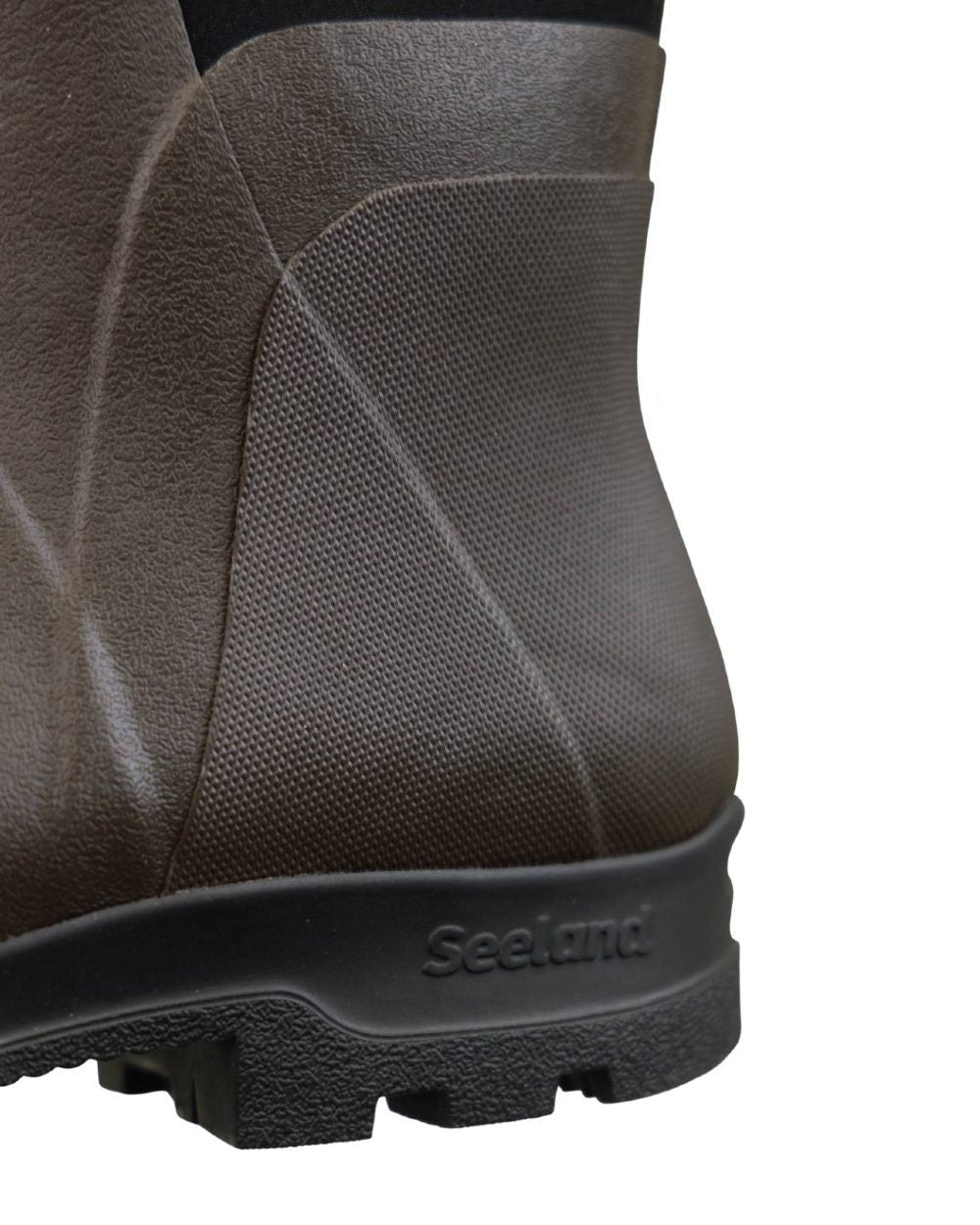 Dark Brown Coloured Seeland Hillside Flex Wellingtons on white background 