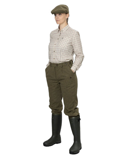 Moss Green Coloured Seeland Hillside Harriet Breeks on white background 