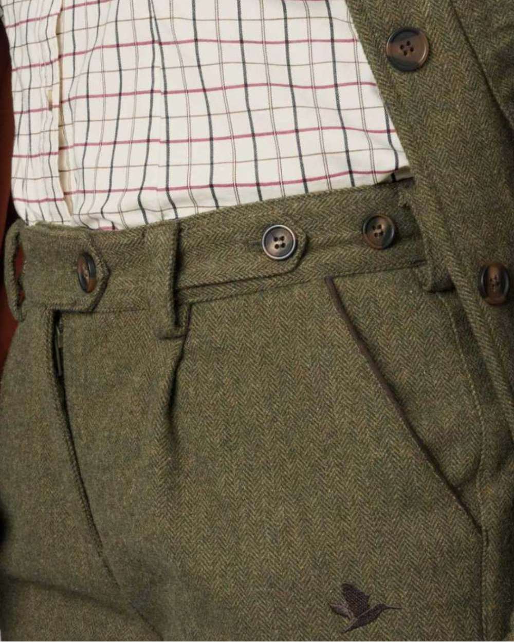 Moss Green Coloured Seeland Hillside Harriet Breeks on white background 