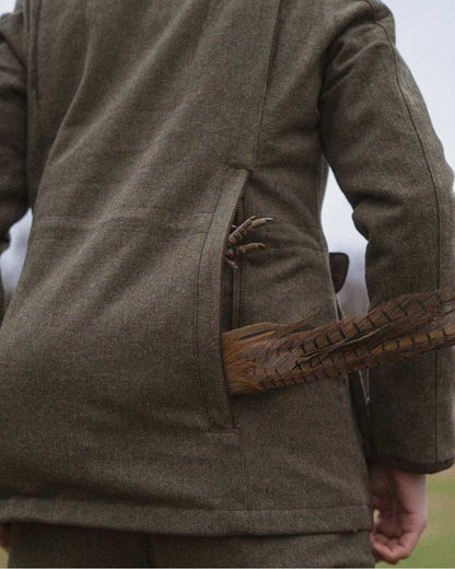 Moss Green Coloured Seeland Hillside Harriet Jacket on outdoor background 