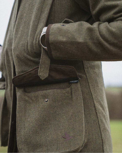 Moss Green Coloured Seeland Hillside Harriet Jacket on outdoor background 