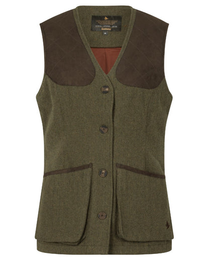 Moss Green Coloured Seeland Hillside Harriet Waistcoat on white background 