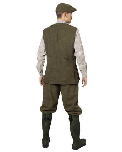 Moss Green Coloured Seeland Hillside Waistcoat on white background 
