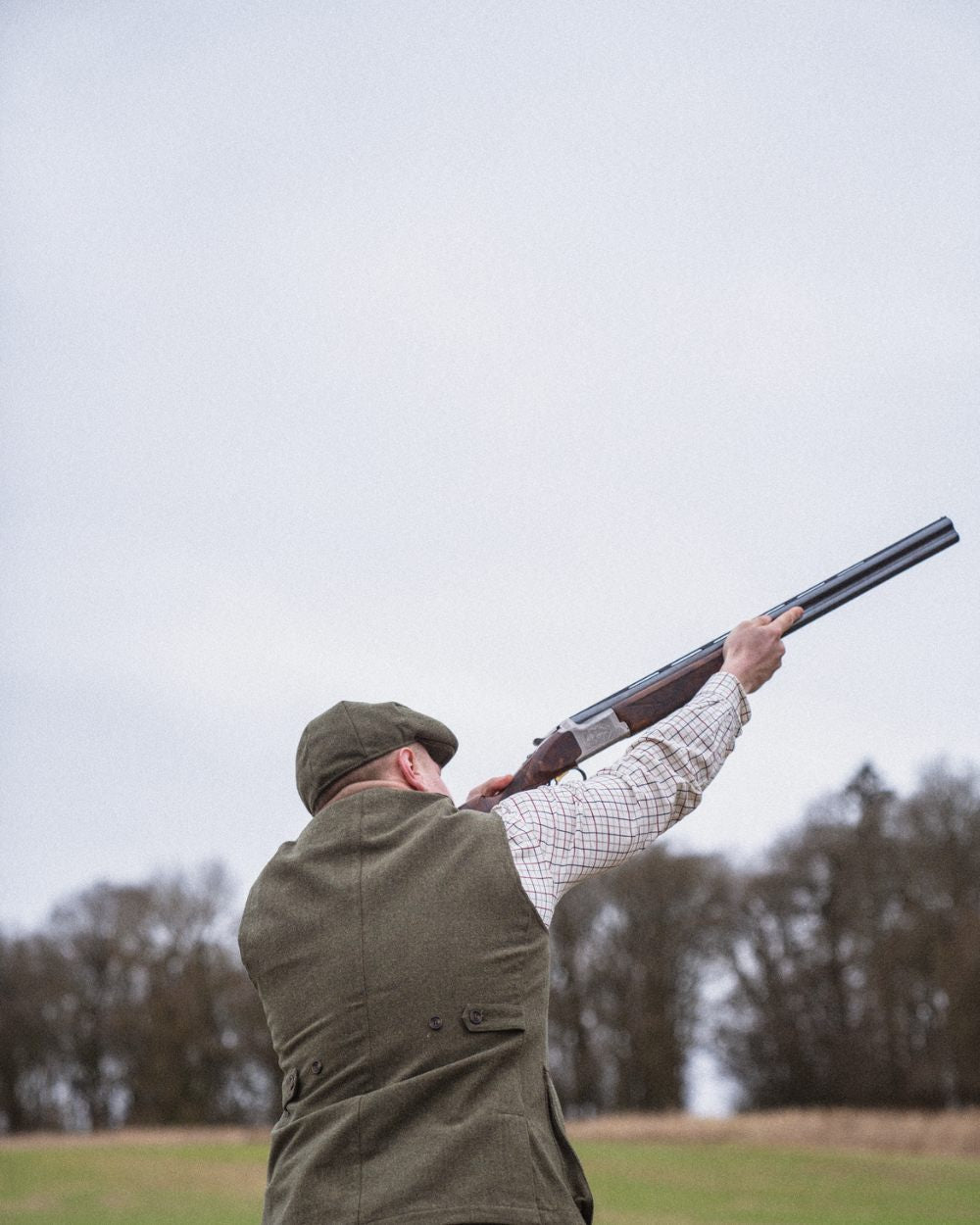 Moss Green Coloured Seeland Hillside Waistcoat on outdoor background 