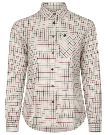 Cabernet Blue Check Coloured Seeland Kerry Shooting Shirt on white background 