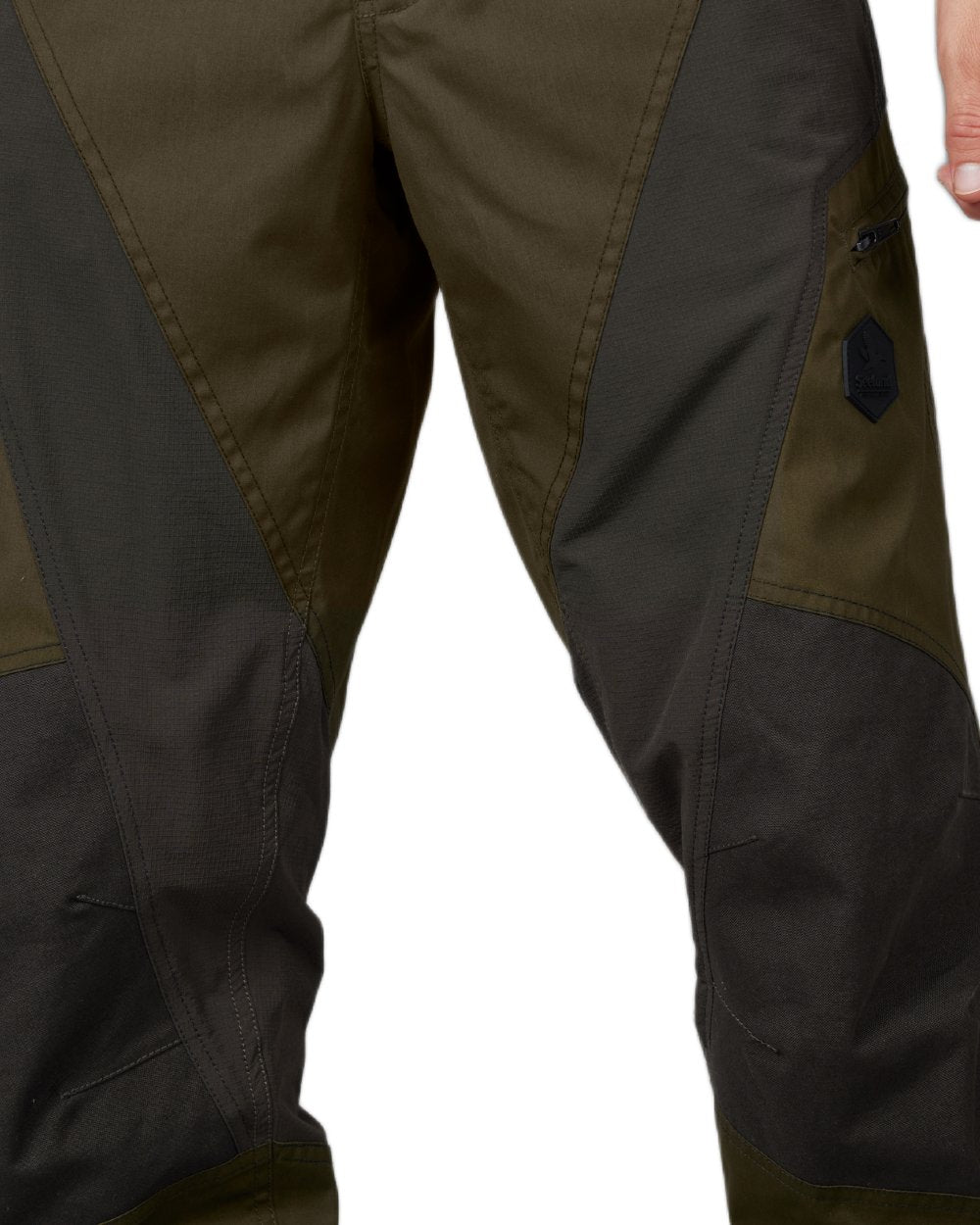 Pine Green Coloured Seeland Key-Point Active II Trousers on white background 