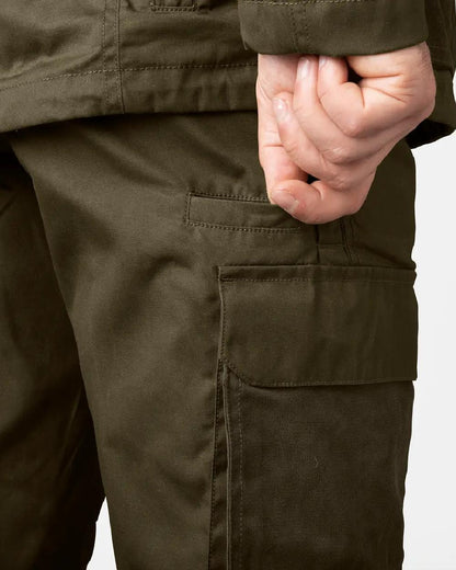 Pine Green Dark Brown Coloured Seeland Key-Point Elements Trousers on white background 