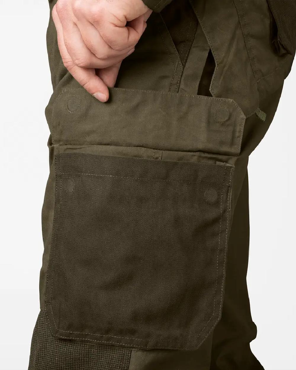 Pine Green Dark Brown Coloured Seeland Key-Point Elements Trousers on white background 