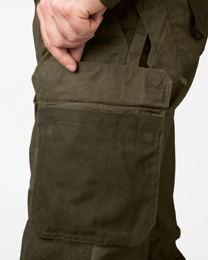 Pine Green Dark Brown Coloured Seeland Key-Point Elements Trousers on white background 