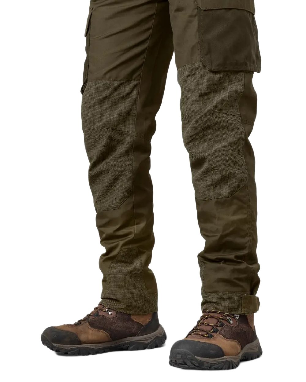 Pine Green Dark Brown Coloured Seeland Key-Point Elements Trousers on white background 