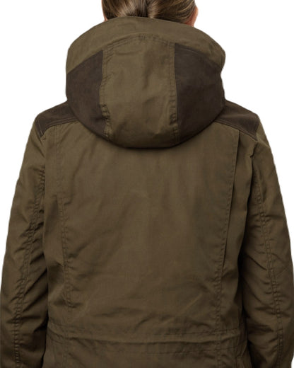 Pine Green Grizzly Brown Coloured Seeland Key-Point Kora Jacket on white background 