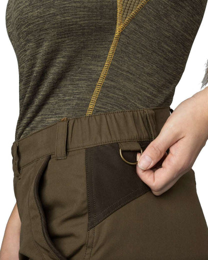 Pine Green Grizzly Brown Coloured Seeland Key-Point Kora Trousers on white background 