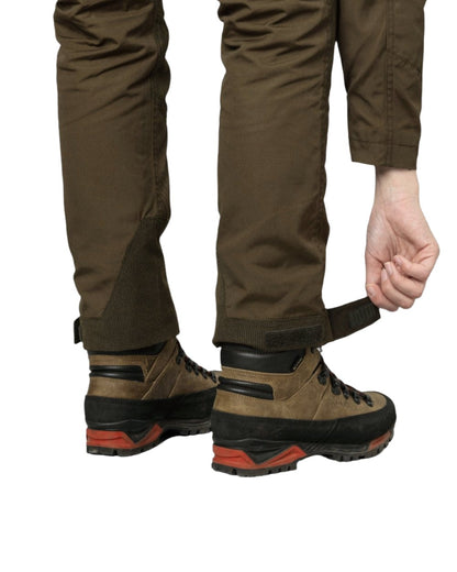 Pine Green Grizzly Brown coloured Seeland Key-Point Kora Trousers on white background 