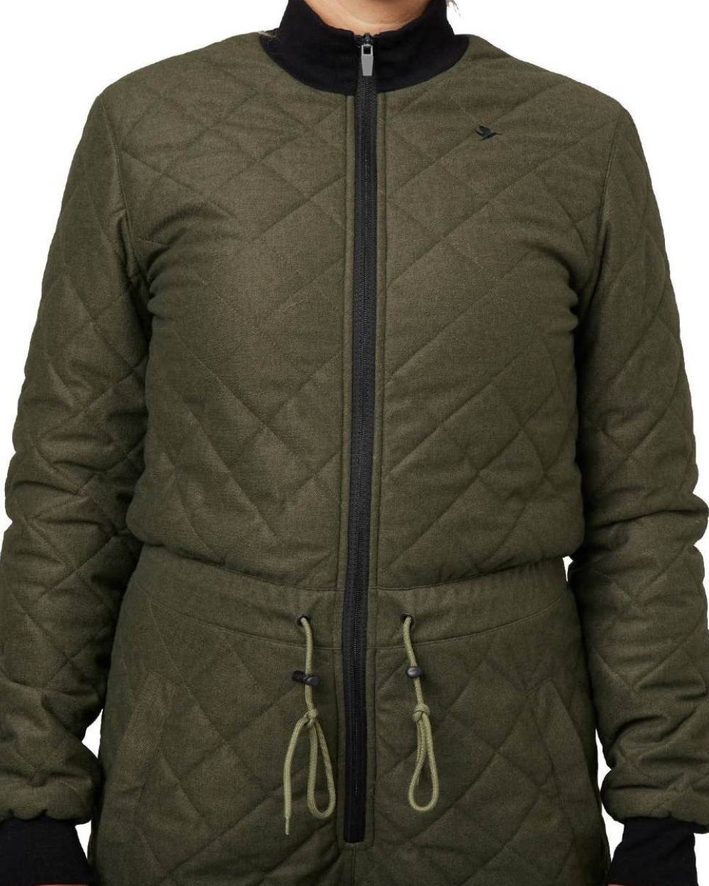 Pine Green Melange Coloured Seeland Maya Womens Onepiece on white background 