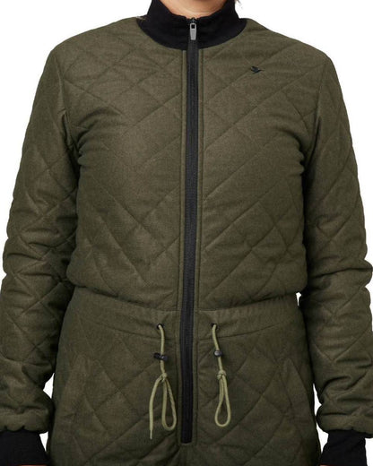 Pine Green Melange Coloured Seeland Maya Womens Onepiece on white background 