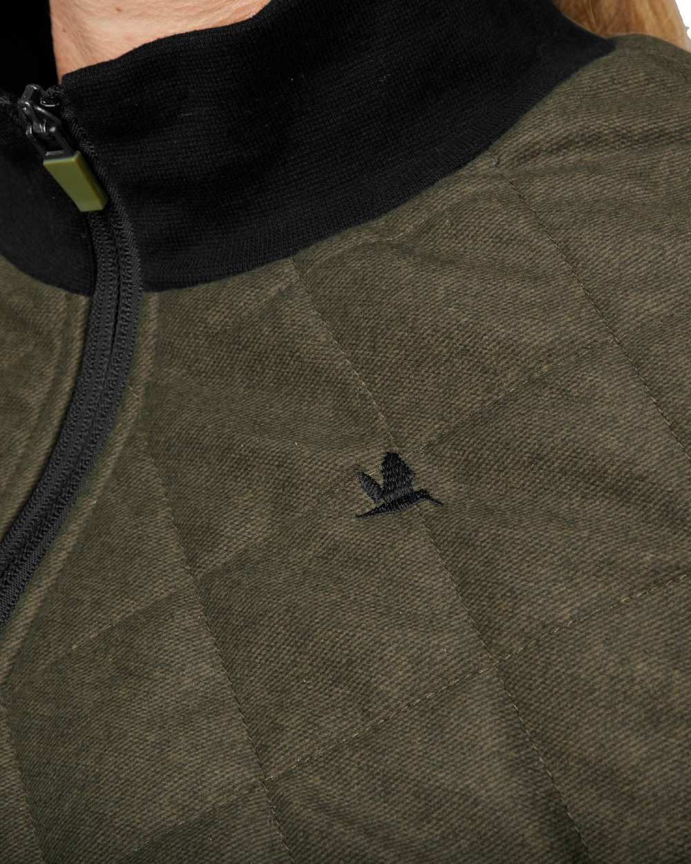 Pine Green Melange Coloured Seeland Maya Womens Onepiece on white background 