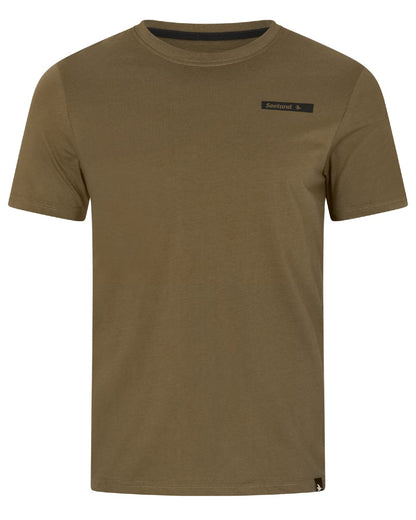 Pine Green Military Olive Grape Leaf Coloured Seeland Mens 3-Pack T-Shirt on white background 